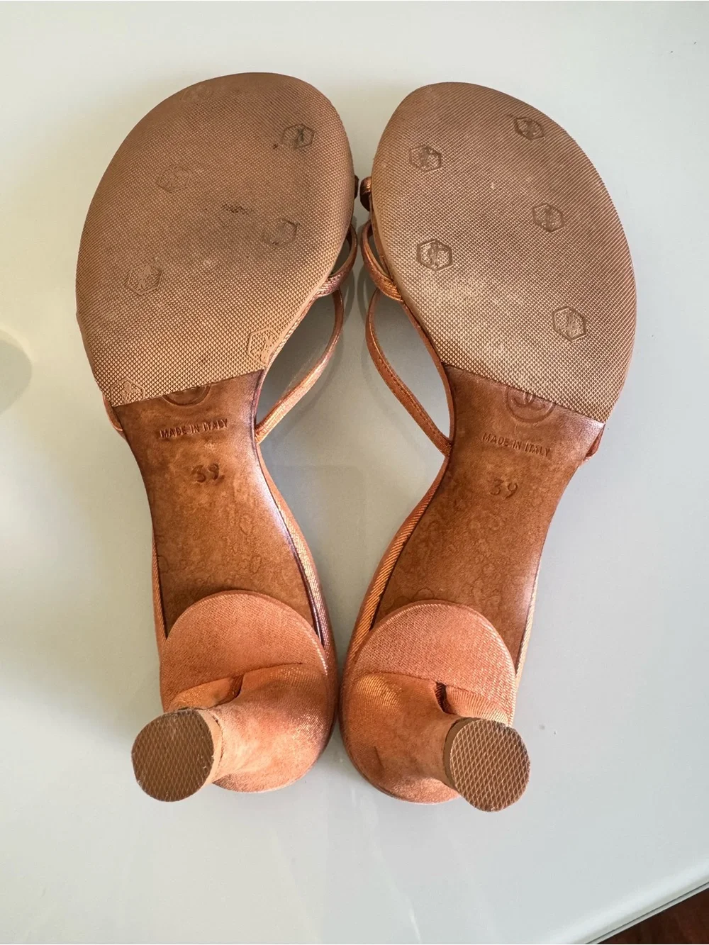 Authentic CHANEL Rose Gold Camellia Slide Sandals